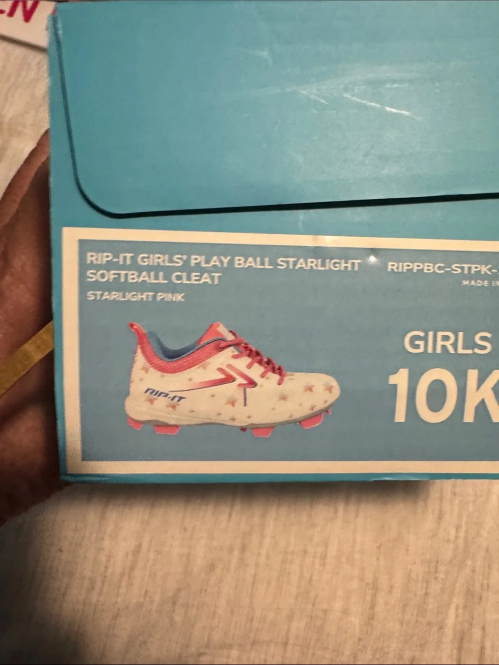 Rip It - Kids White Star Print Athletic Shoes with Pink Accents